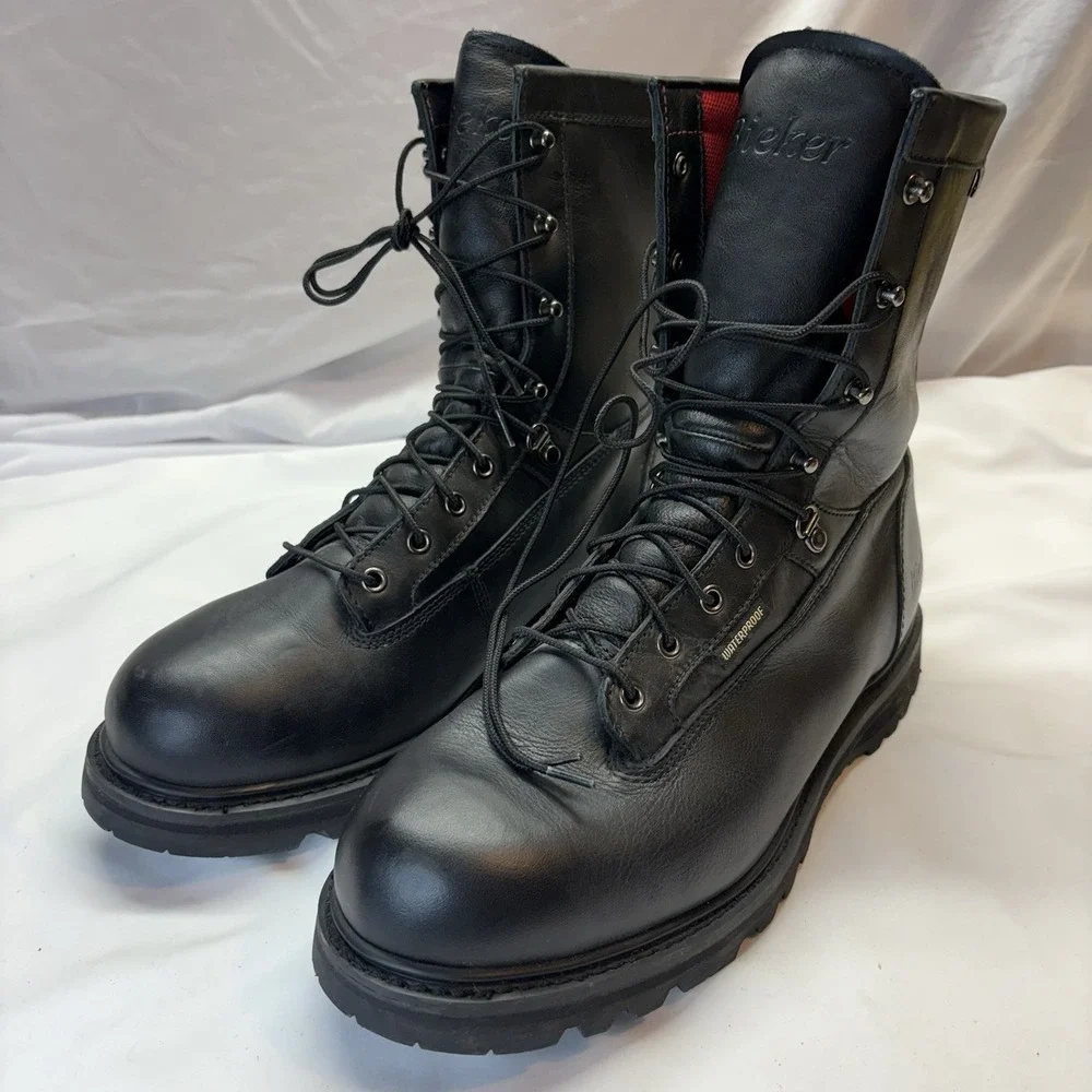 Bieker Waterproof Leather Work Boots Mens Size 14 W Wide Width Black SympaTex